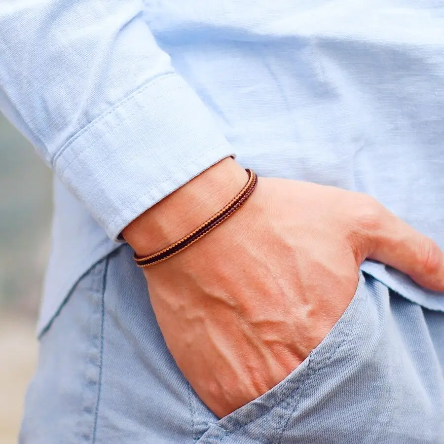 Men's Adjustable Ethnic Thin String Bracelet